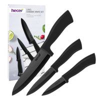 Hecef 3PCS Ceramic Chef Knife Set, Extra Sharp Chef Utility Paring Knives for Meat Fruits Vegetables EasyOptionXY LLC