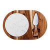Hecef Cheese Board Set, Acacia Wood Charcuterie Board with Cheese Knife, Marble Board EasyOptionXY LLC