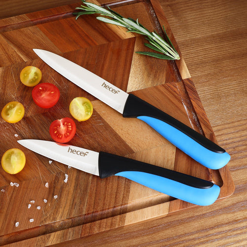 Hecef 13-Piece Knife Set with Block, High Carbon Steel Sharp Chef Knives with Build in Sharpener EasyOptionXY LLC