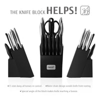 Hecef 15-Piece Kitchen Knife Set with Block, Razor Sharp Japanese Damascus Pattern Professional Chef Knife Set EasyOptionXY LLC