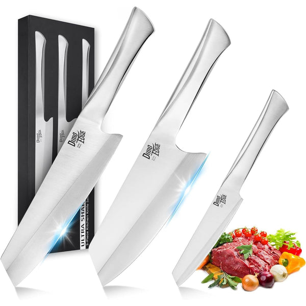 Dimoedge 3-Piece Chef Knife Set, High Carbon Steel Ultra Sharp Professional Japanese Kitchen Knife EasyOptionXY LLC