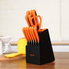 Hecef Knife Set with Block, 13 Pcs High Carbon Stainless Steel Knives with Ergonomic PP Handles EasyOptionXY LLC