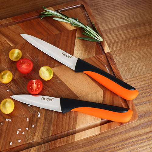 Hecef Knife Set with Block, 13 Pcs High Carbon Stainless Steel Knives with Ergonomic PP Handles EasyOptionXY LLC