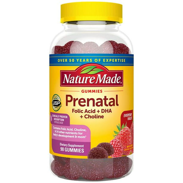 Nature Made Prenatal Gummies with DHA and Folic Acid; Prenatal Health; 90 Count EasyOptionXY LLC