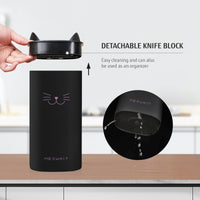 Meowkit 5-Piece Knife Set with Block, High Carbon Steel Extra Sharp Edge with Cat Paw Handle EasyOptionXY LLC