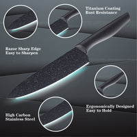 Knife Set, McCook 12-Piece Granite Kitchen Knife Set, High Carbon German Stainless Steel Knives Set with Blade Guards, Non-stick Coating, Ultra Sharp, Dishwasher Safe EasyOptionXY LLC