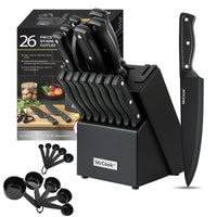 McCook MC701 Dishwasher Safe Black Knife Sets, 26 Pcs EasyOptionXY LLC