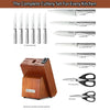 McCook MC29 Knife Sets, 15 Pieces German Stainless Steel Kitchen Knife Block Sets with Built-in Sharpener EasyOptionXY LLC