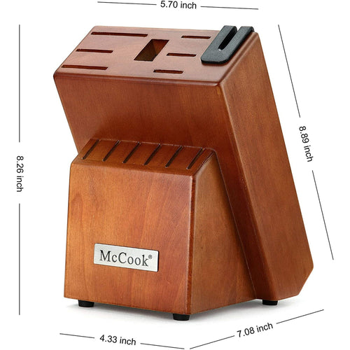 McCook MC29 Knife Sets, 15 Pieces German Stainless Steel Kitchen Knife Block Sets with Built-in Sharpener EasyOptionXY LLC