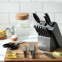 McCook MC25A Knife Sets,15 Pieces German Stainless Steel Kitchen Knife Block Set with Built-in Sharpener EasyOptionXY LLC