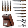McCook MC17 Knife Set 15-Piece Stainless Steel Knife Block Set with Built-in Sharpener EasyOptionXY LLC