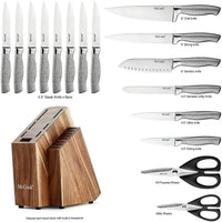 McCook MC20 17pcs Kitchen Knife Set with Block Cutlery Knife Block Set Stainless Steel EasyOptionXY LLC