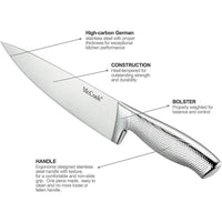 McCook MC20 17pcs Kitchen Knife Set with Block Cutlery Knife Block Set Stainless Steel EasyOptionXY LLC