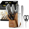 McCook MC35 11-Piece Kitchen Cutlery Knife Block Set with Built-in Sharpener Stainless Steel EasyOptionXY LLC
