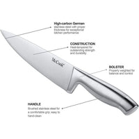 McCook MC35 11-Piece Kitchen Cutlery Knife Block Set with Built-in Sharpener Stainless Steel EasyOptionXY LLC
