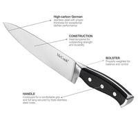 McCook MC65 20 Pieces Knife Block Set Stainless Steel Kitchen Knife Set with Pull-Away Steak Block, Built-in Sharpener EasyOptionXY LLC