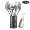 McCook Stainless Steel Kitchen Utensil Set- MC60 Cooking Utensils for Kitchen, 9-Piece Kitchen Turner, Serving Spoon, Ladle, Skimmer Spoons, Fork, Pasta Server,Spoon Rest and Holder,Silver EasyOptionXY LLC