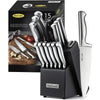 Mccook Mc21 15 Pieces Kitchen Knife Sets With Block Cutlery Knife Block Set Built-In Sharpener EasyOptionXY LLC