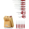 McCook MC24 15 Pieces Kitchen Knife Set with Block Knife Cutlery Set Built-in Sharpener EasyOptionXY LLC