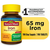 Nature Made Iron 65 mg (325 mg Ferrous Sulfate) Tablets; Dietary Supplement; 190 Count EasyOptionXY LLC