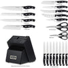 Knife Sets,McCook MC65B 20 Piece German Stainless Steel Forged Kitchen Knife Block Set, Cutlery Set with Black Block EasyOptionXY LLC