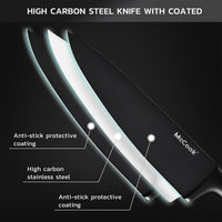 McCook MC69C Knife Block Set,20 Pieces German Stainless Steel Professional Kitchen Knife Set with Built-in Sharpener,Black Knife Set With Block EasyOptionXY LLC