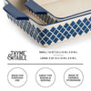 Thyme & Table Stoneware Square & Rectangular Baker, Blue Pattern, 2-Piece Set EasyOptionXY LLC