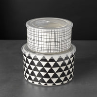 Thyme & Table 4-Piece Ceramic Baking Dish & Lid Set, Medallion EasyOptionXY LLC