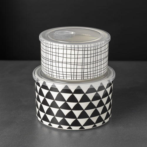 Thyme & Table 4-Piece Ceramic Baking Dish & Lid Set, Medallion EasyOptionXY LLC