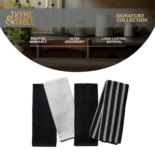 Thyme & Table 4-Piece Set Kitchen Towels, Dot EasyOptionXY LLC