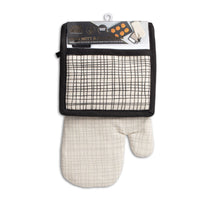 Thyme & Table 2-Pack Kitchen Set Oven Mit and Pot Holder, Crosshatch EasyOptionXY LLC