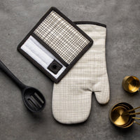 Thyme & Table 2-Pack Kitchen Set Oven Mit and Pot Holder, Crosshatch EasyOptionXY LLC