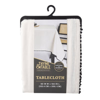 Thyme & Table 102" Tablecloth, Ivory Pom EasyOptionXY LLC
