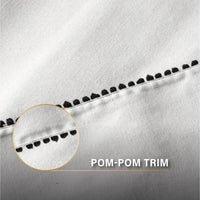 Thyme & Table 102" Tablecloth, Ivory Pom EasyOptionXY LLC