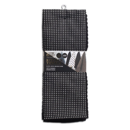 Thyme & Table 4-Pack Kitchen Towels, Black EasyOptionXY LLC