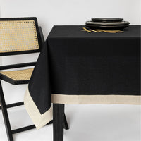 Thyme & Table 84" Tablecloth, Black with Gold Border EasyOptionXY LLC