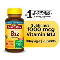 Nature Made Vitamin B12 Sublingual Sugar Free Micro-Lozenges; 1000 mcg; 60 Count EasyOptionXY LLC