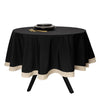 Thyme & Table 102" Tablecloth, Black with Gold Border EasyOptionXY LLC