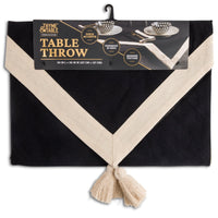 Thyme & Table Handmade Table Throw, Black Gold, 50 x 50 EasyOptionXY LLC