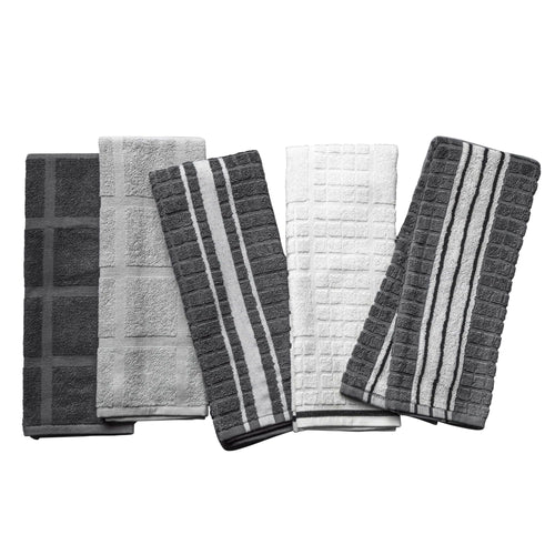 Thyme & Table 5-Piece Set Kitchen Towels, Gray EasyOptionXY LLC