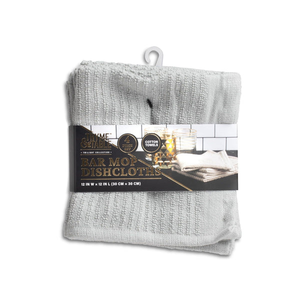 Thyme & Table 4-Pack Bar Mop Dish Cloth, Gray EasyOptionXY LLC