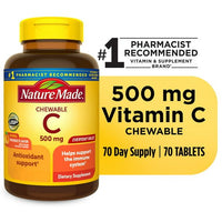 Nature Made Chewable Vitamin C 500 mg Tablets; Dietary Supplement; 70 Count EasyOptionXY LLC