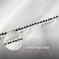 Thyme & Table 70" Tablecloth, Ivory Pom EasyOptionXY LLC