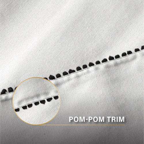 Thyme & Table 84" Tablecloth, Ivory Pom EasyOptionXY LLC