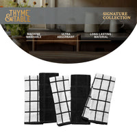 Thyme & Table 5-Piece Set Kitchen Towels, Black & White EasyOptionXY LLC