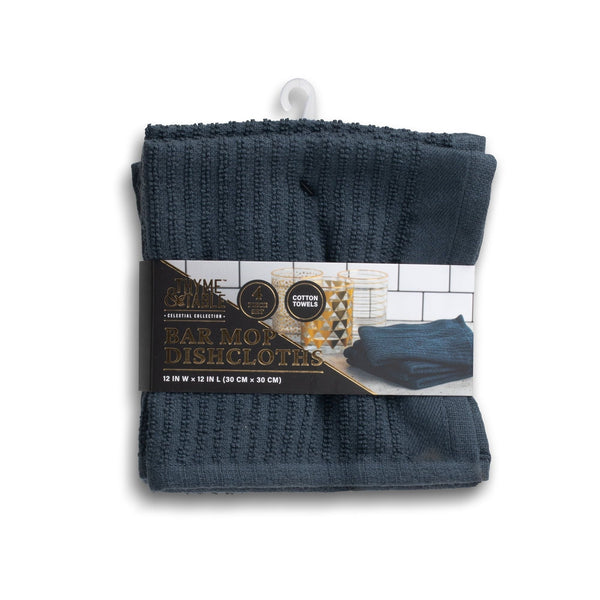 Thyme & Table 4-Pack Bar Mop Dish Cloth, Navy EasyOptionXY LLC