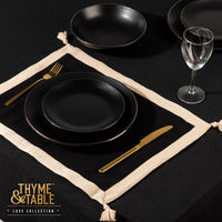 Thyme & Table Handmade Cloth Dining Placemat, Gold Black EasyOptionXY LLC