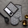 Thyme & Table 2-Pack Kitchen Set Oven Mit and Pot Holder, Gray Star EasyOptionXY LLC
