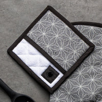 Thyme & Table 2-Pack Kitchen Set Oven Mit and Pot Holder, Gray Star EasyOptionXY LLC