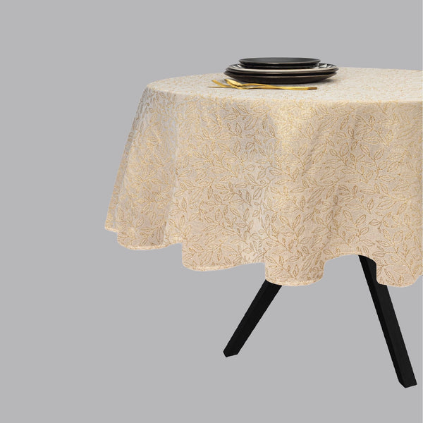 Thyme & Table 70" Round Tablecloth, Gold Leaf EasyOptionXY LLC